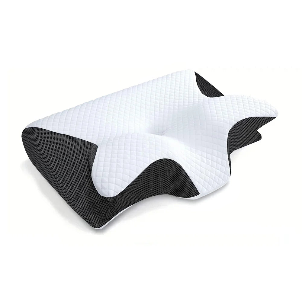 Memory Foam Cervical Pillow - 2-in-1 Ergonomic Contour Orthopedic Support for Neck Pain Relief