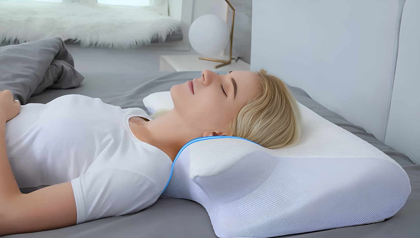 Memory Foam Cervical Pillow - 2-in-1 Ergonomic Contour Orthopedic Support for Neck Pain Relief