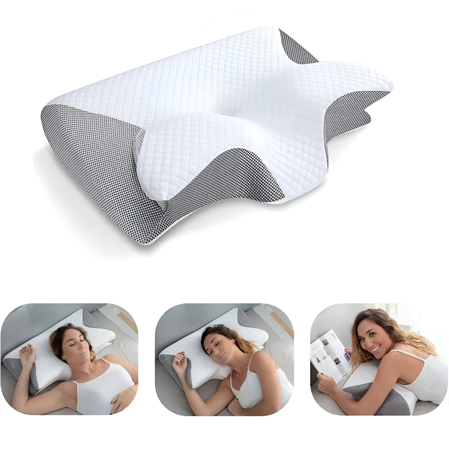 Memory Foam Cervical Pillow - 2-in-1 Ergonomic Contour Orthopedic Support for Neck Pain Relief